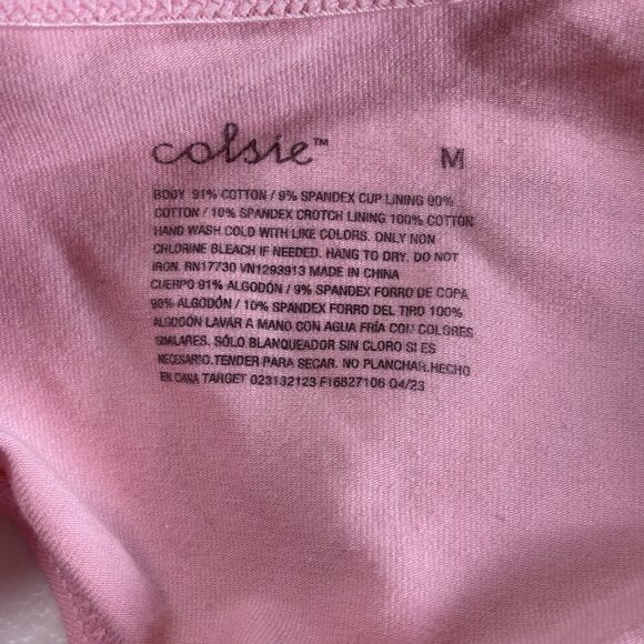 Colsie Women's Thong Balletcore Bodysuit Size M Color Soft Pink - Picture 6 of 7